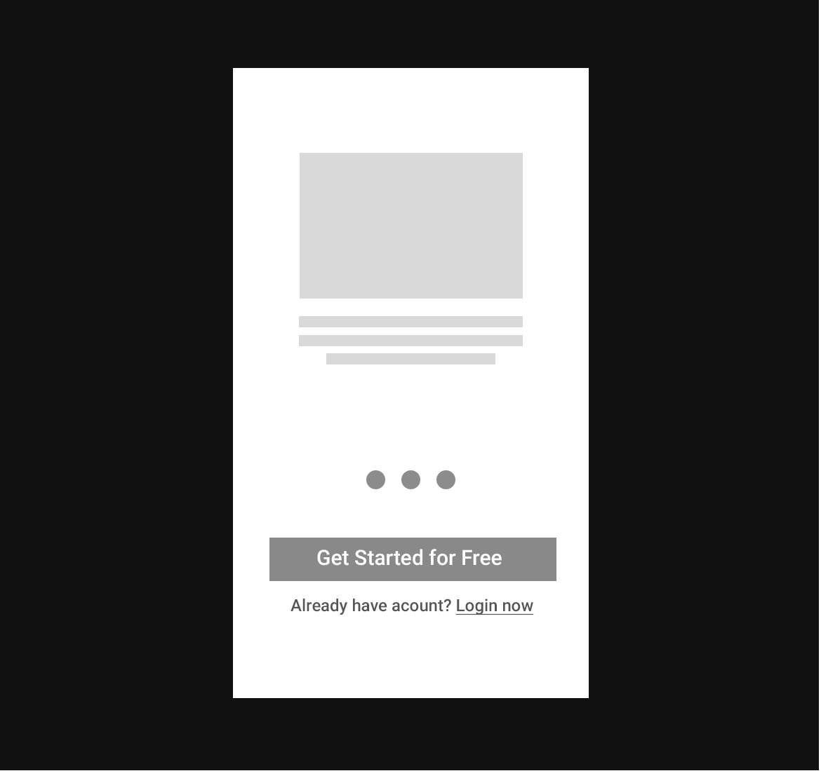 Start Screen Wireframe