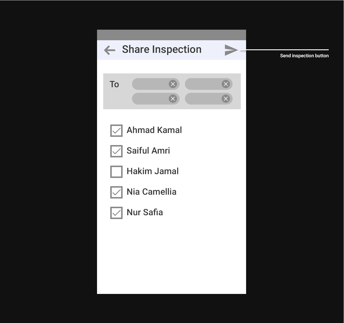 Share Inspection Wireframe