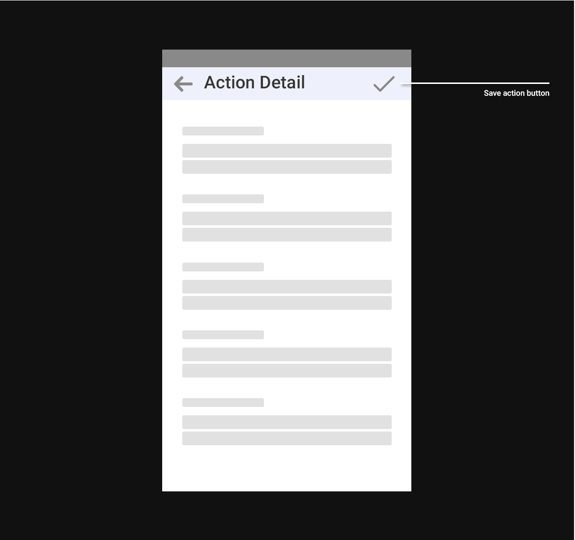 Action Detail Wireframe