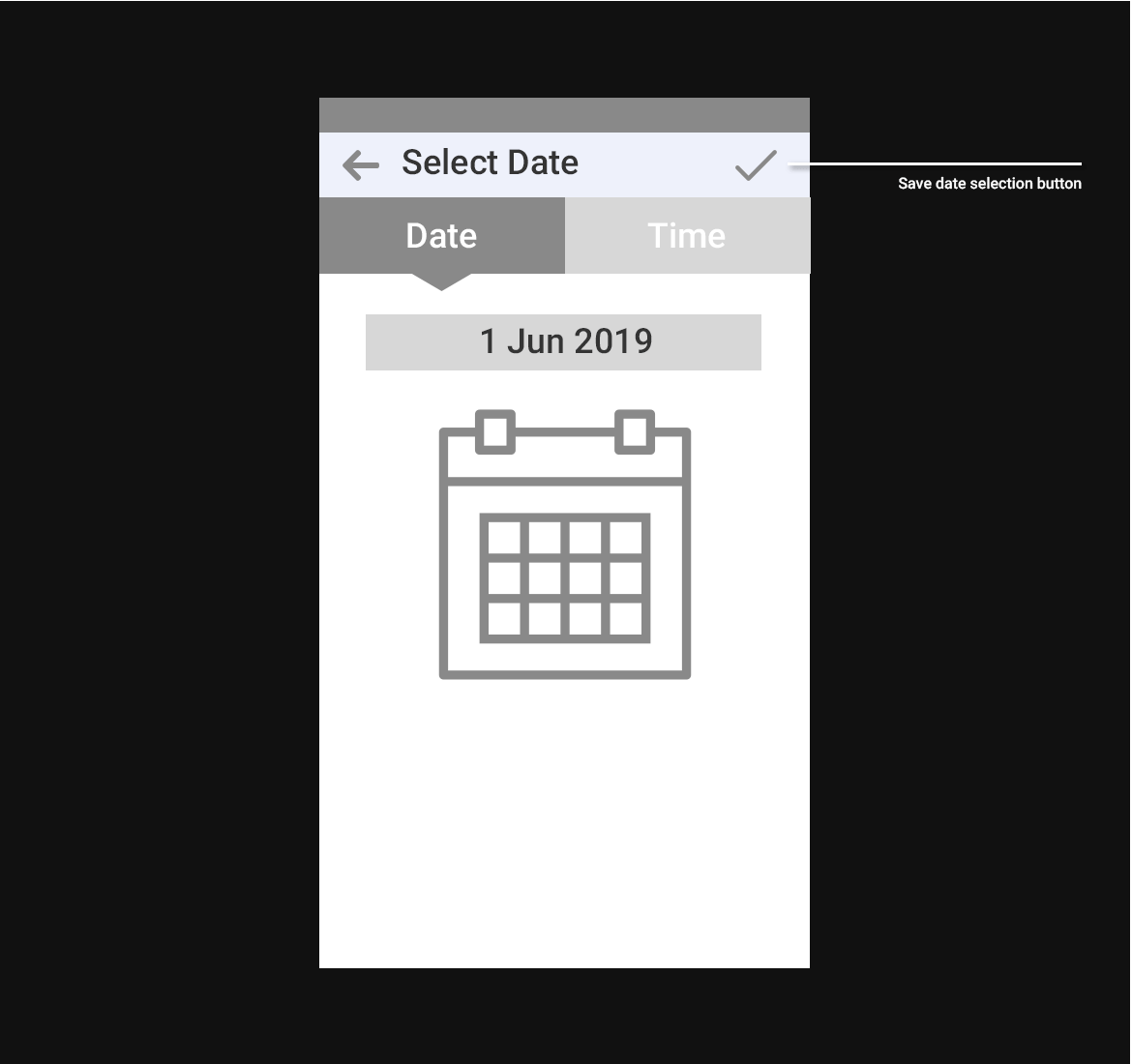 Select Date Wireframe
